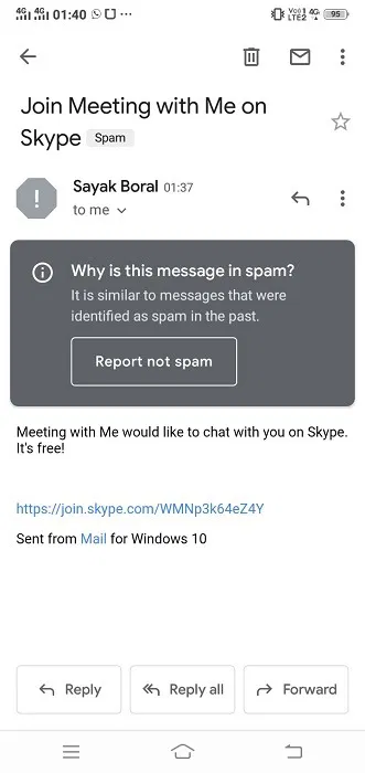 Skype Meet Now Email Request