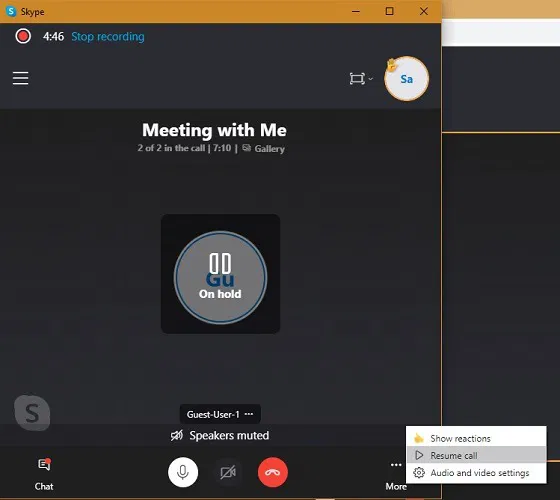 Skype Meet Now Hold Resume Call