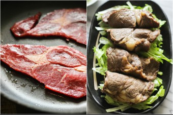 sliced-beef-over-lettuce-step-two