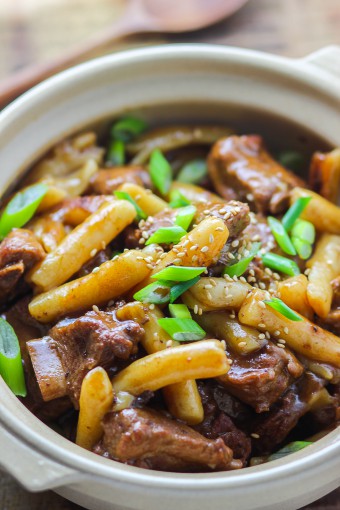 Slow-cooked Pork Rib and Rice Cake