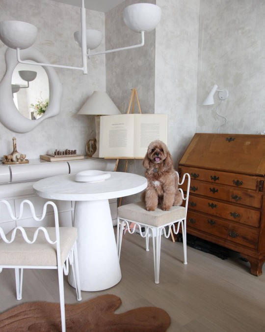 white plaster table