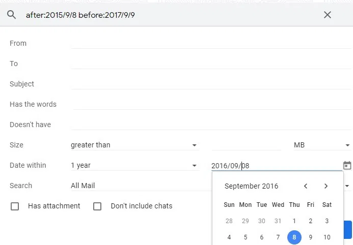 Sort Gmail Filters Daterange