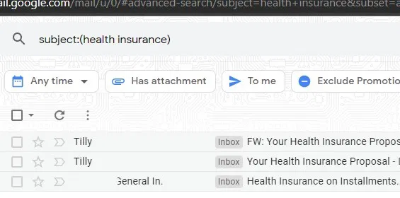 Sort Gmail Filters Subject Results