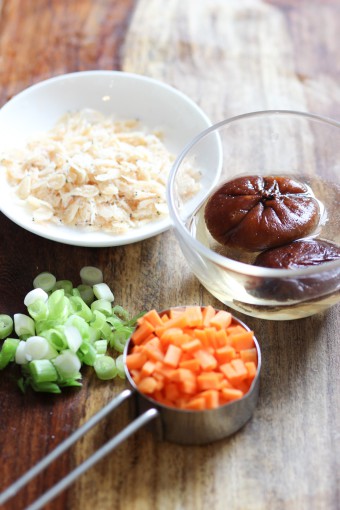 Steamed Egg with Dried Shrimp and Mushroom Ingredient