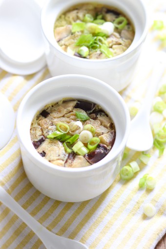 Steamed Egg with Dried Shrimp and Mushroom