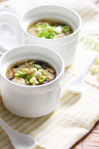 Steamed Egg with Dried Shrimp and Mushroom