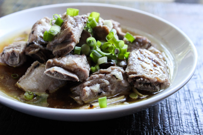 Steamed pork ribs with black bean sauce