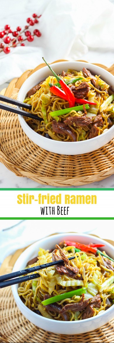 Stir-fried Ramen With Beef for Pinterest