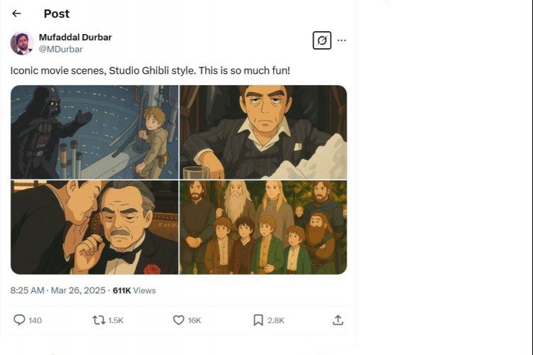 Studio Ghibli style created by X user @MDurbar on ChatGPT.
