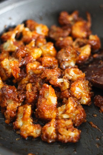 Sweet and Sour Cauliflowers in the Pan