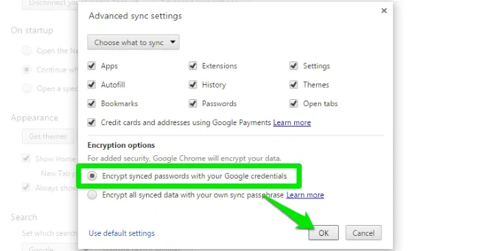 Sync-Chrome-Data-Encrypt-passwords