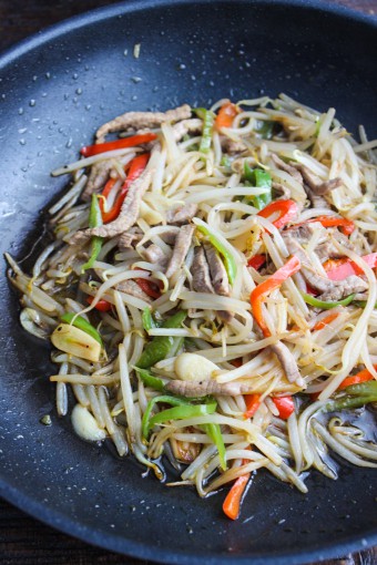 Tasty beef and bean sprouts Stir Fry