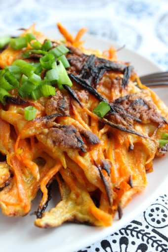 Tasty carrot pancake
