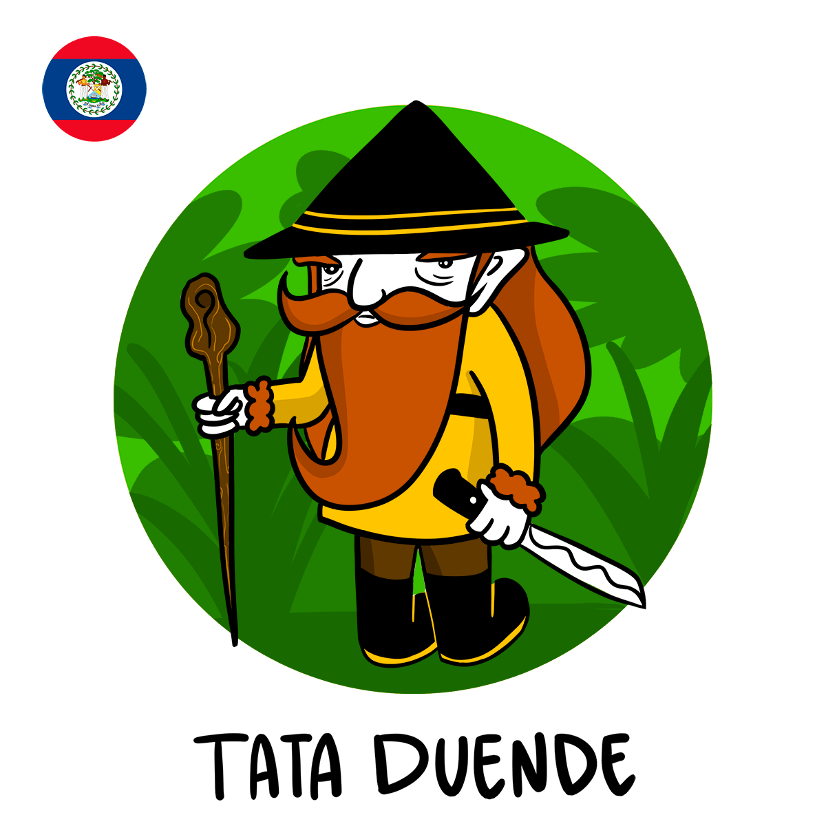 Tata Duende illustration, Belize boogeyman