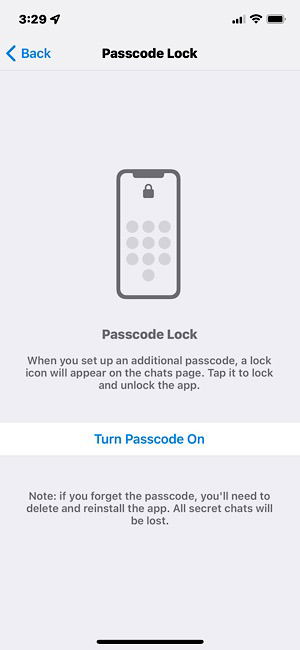 Telegram Passcode Lock Turn Passcode On