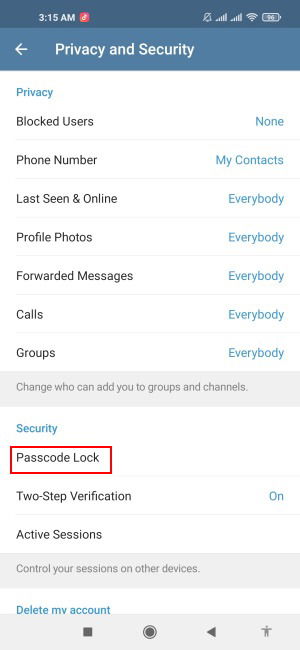 Telegram Passcode Lock Tap Passcode Lock 1