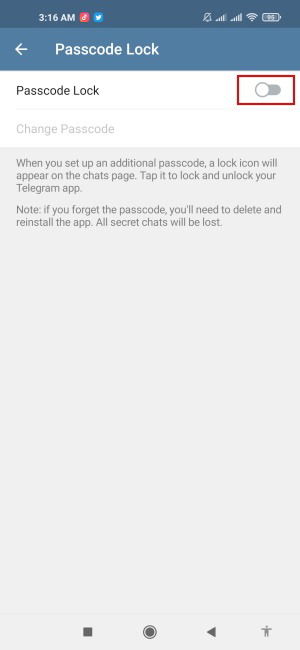 Telegram Passcode Lock Turn On Toggle Button 1