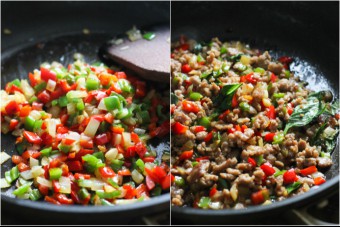 Thai Basil Minced Pork Step Two