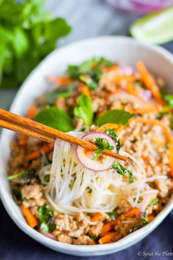 Thai Minced Pork Over Rice Noodle (Larb) Image