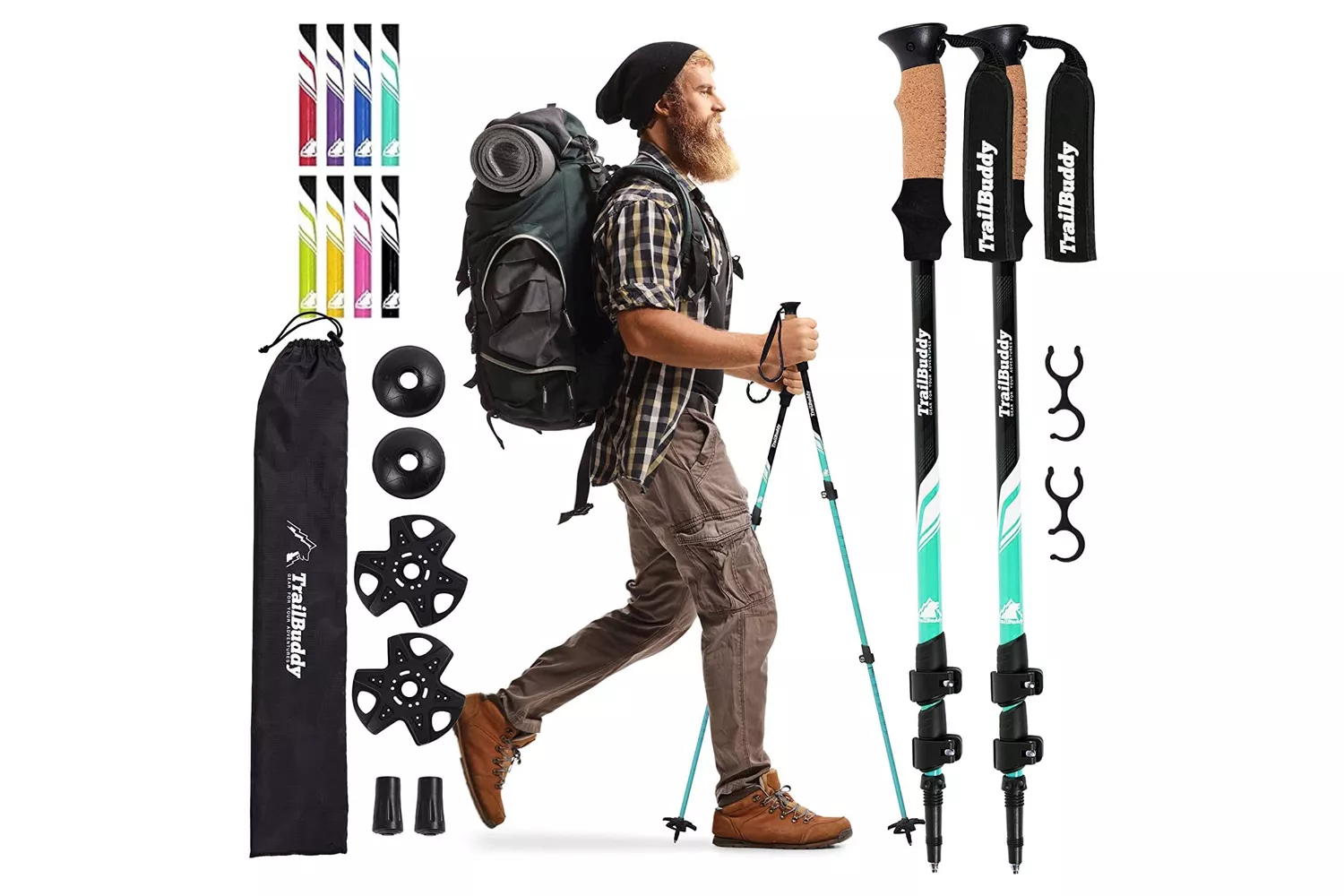 TrailBuddy Adjustable Trekking Poles