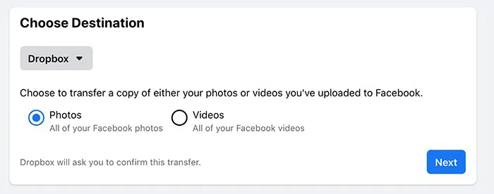 Transfer Facebook Photos Videos Transfer Facebook Photos Videos