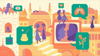 An illustration depicting Turkish soap operas