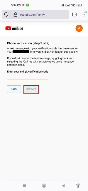 Verify Youtube Tap Submit 1