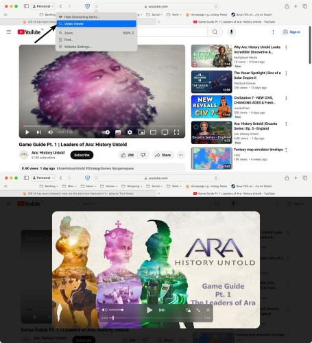 Video Viewer Apple Safari in macOS 15 Sequoia