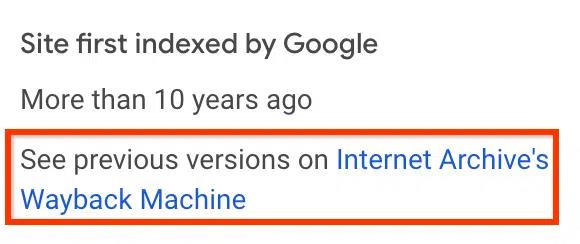 View archived versions of webpages using Google Search