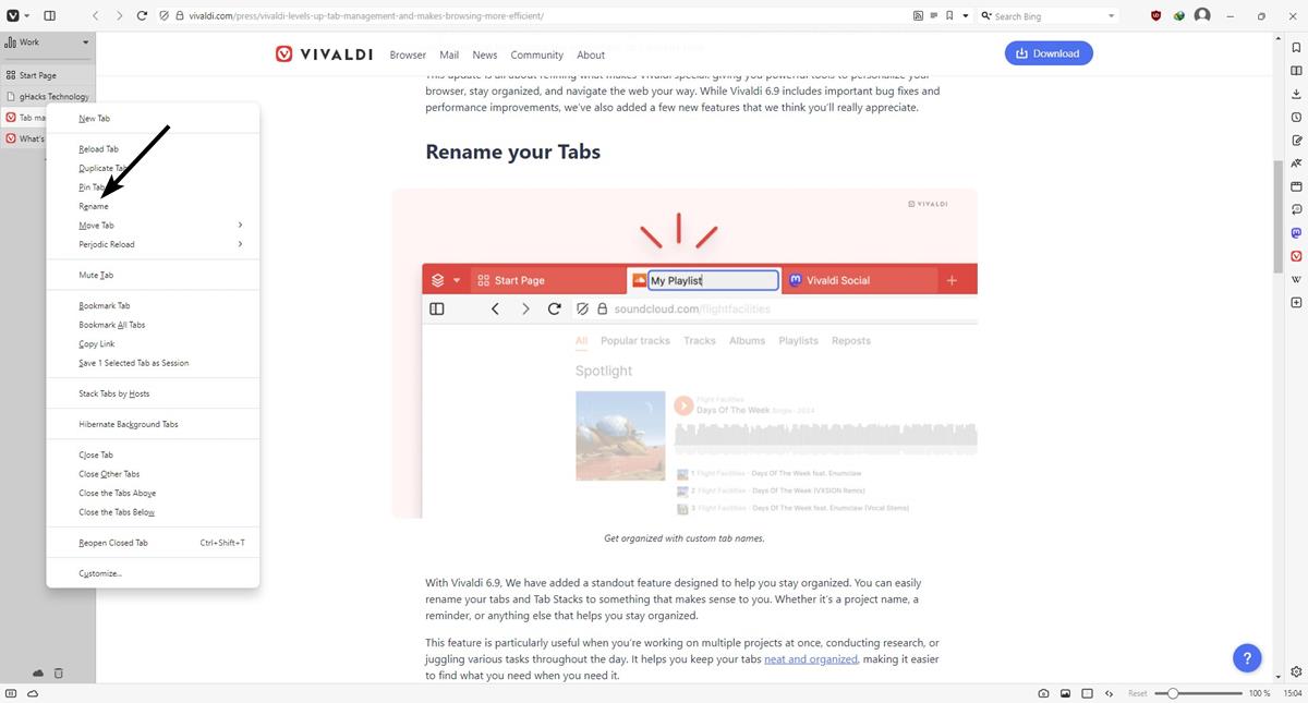 Vivaldi introduces Tab Renaming, drag-and-drop management for downloads, and more