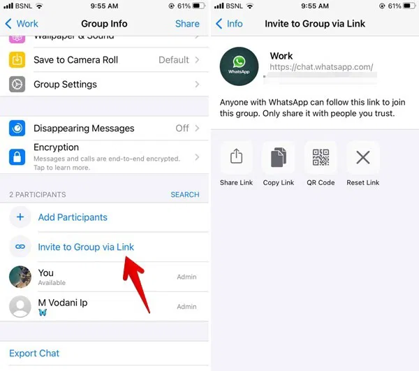 Whatsapp Send Copy Group Link Iphone