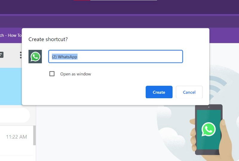 Whatsapp Web Create Shortcut New Window