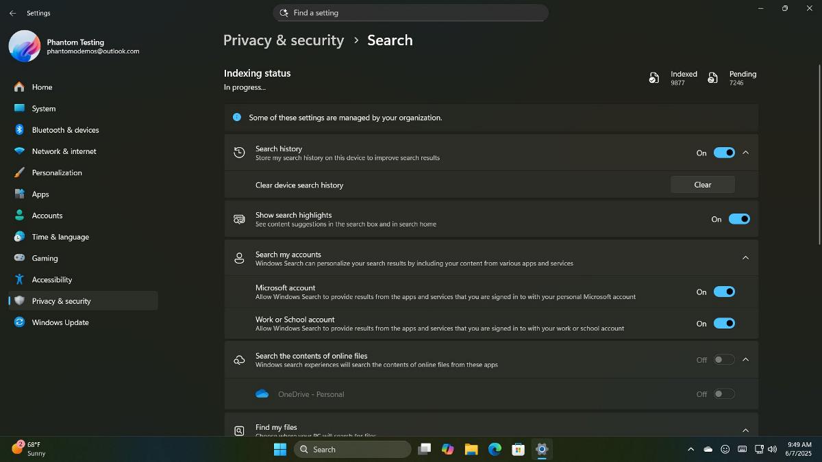 Windows 11 to merge all Search settings into a single page
