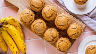 Whole Wheat Honey Banana Muffins