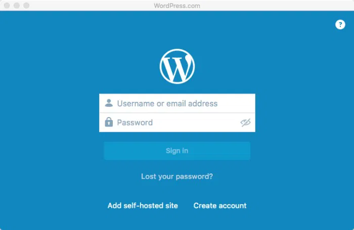 Wordpress Desktop -mte- login
