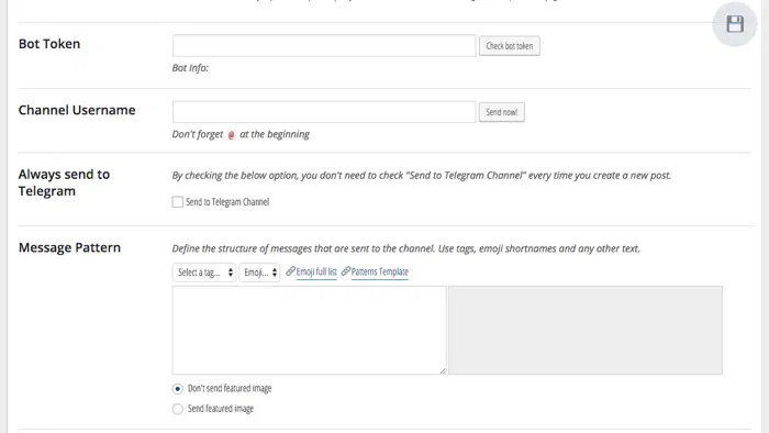 Wordpress n Telegram -mte- Post to Channel options Wordpress n Telegram -mte- Post to Channel options