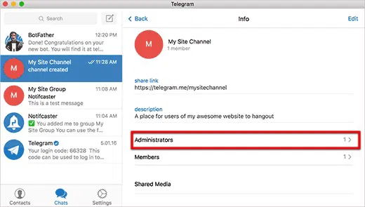 Wordpress n Telegram -mte- add admin Wordpress n Telegram -mte- add admin