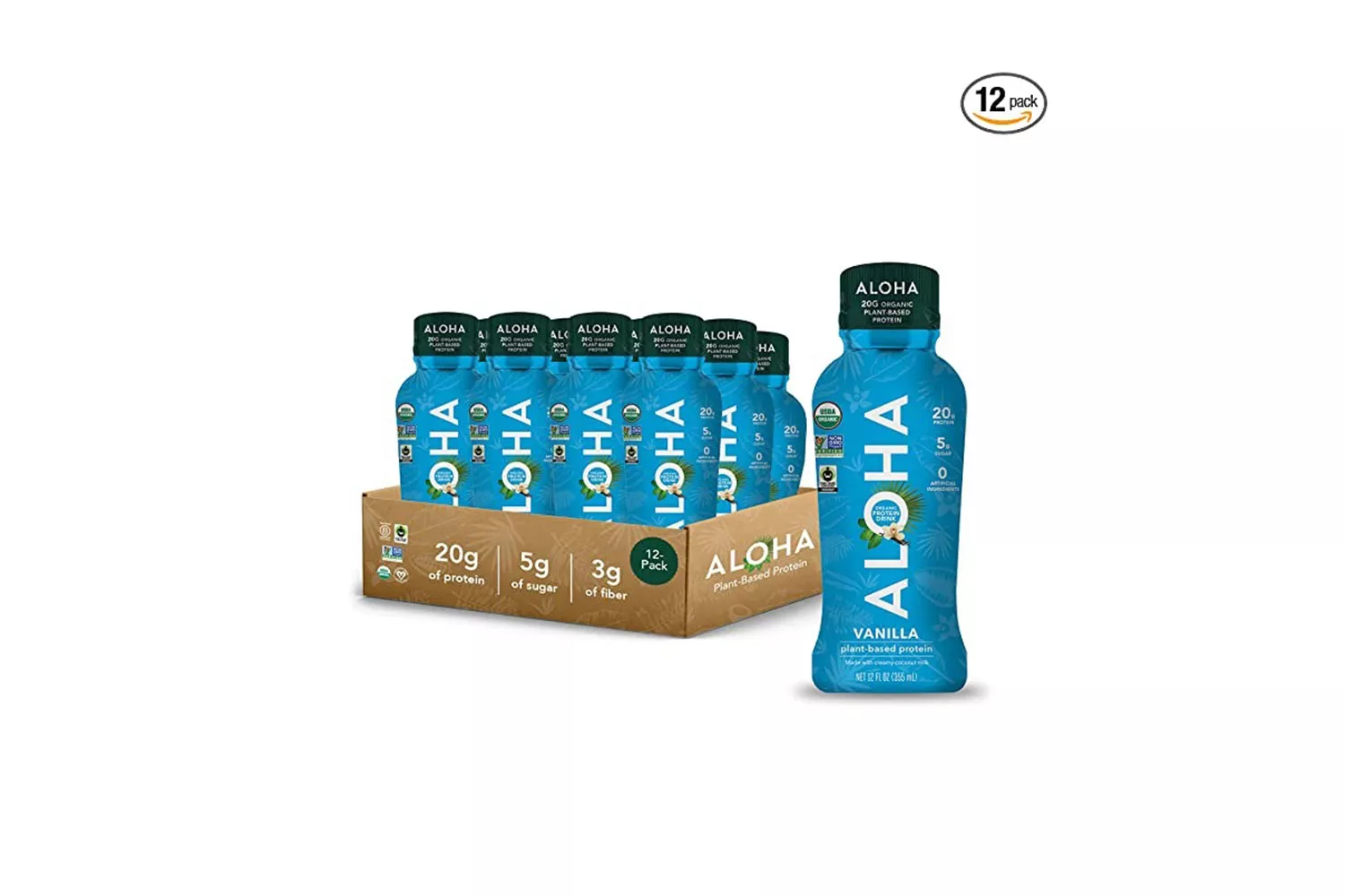 Aloha Plant-Based Vanilla Protein Drink With MCT