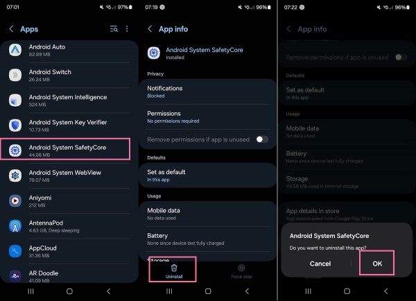 Android System SafetyCore app