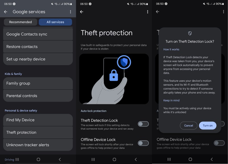 Android Theft Protection