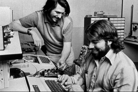 Steve Wozniak and Steve Jobs.