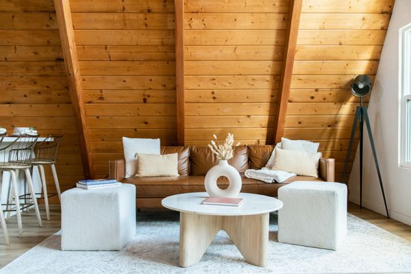 An attic converted into a living space or den