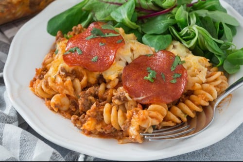 Easy Pizza Pasta Casserole (OAMC)