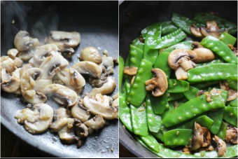 bacon with snow peas step three width=