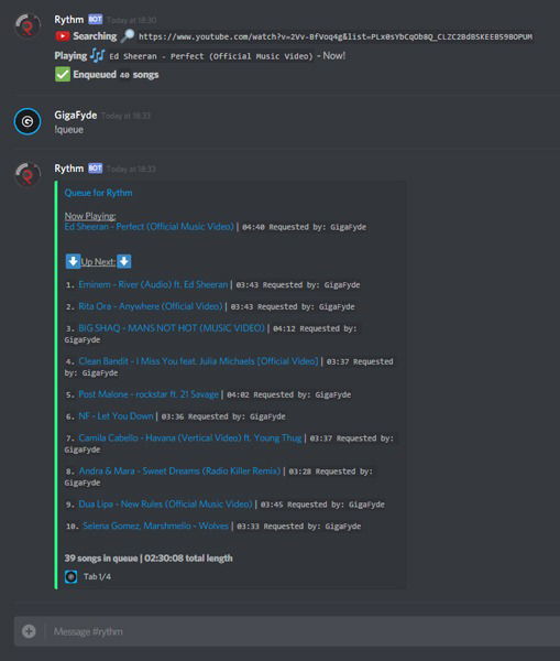 Best Discord Bots Rythm