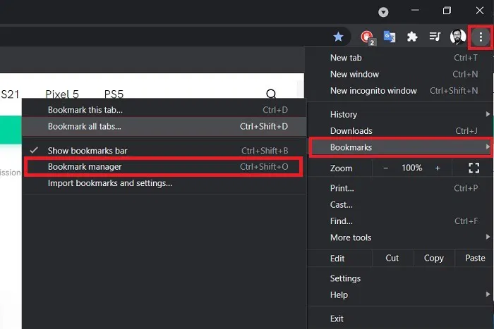 Bookmark Manager Chrome