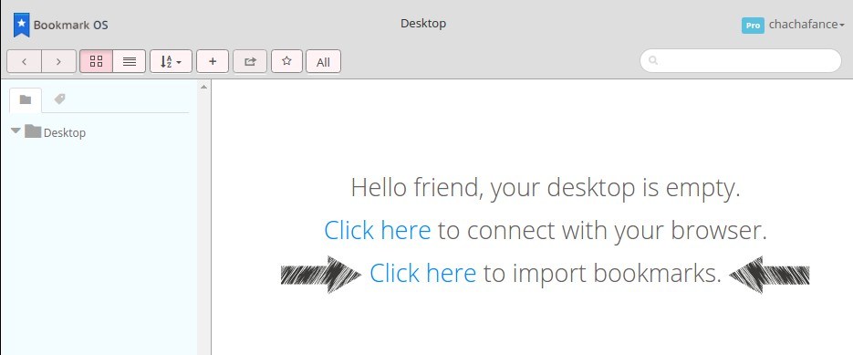 Bookmark OS bare desktop background.