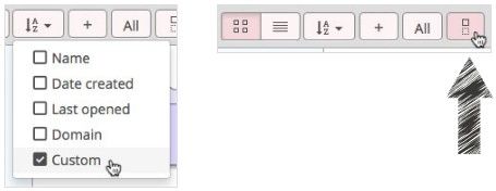 Bookmark OS Custom sort feature.