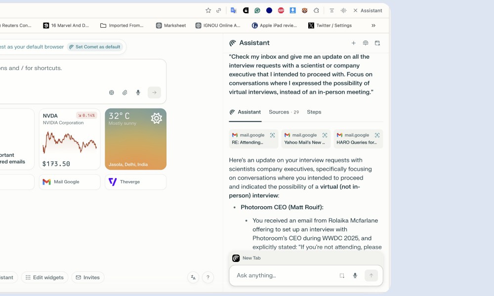 Assistant in Comet browser.