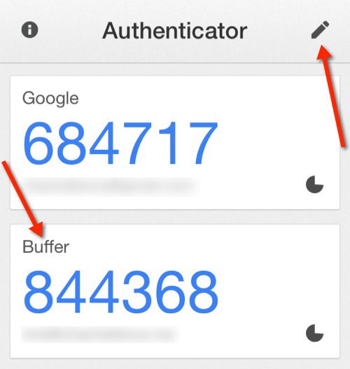 Buffer added to the Google Authenticator iOS app. Buffer added to the Google Authenticator iOS app.